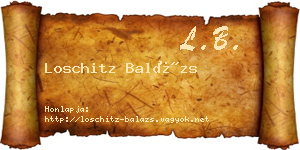 Loschitz Balázs névjegykártya