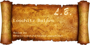 Loschitz Balázs névjegykártya